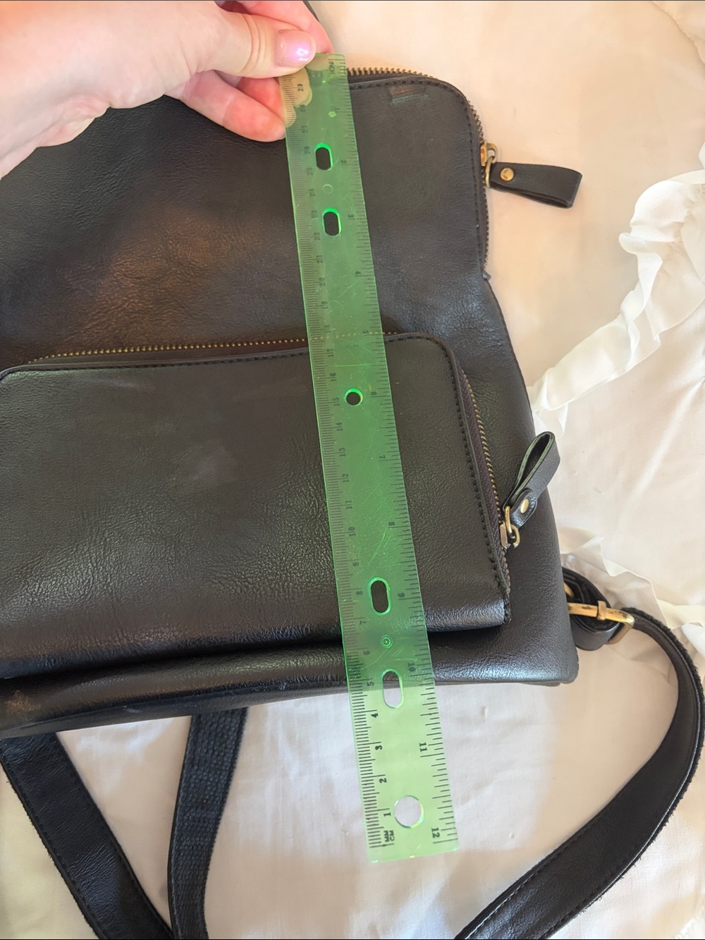 Joy Black Leather Backpack - Minimal Everyday Bag - Picture 8 of 8